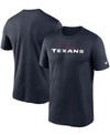 Nike Men's Navy Houston Texans Wordmark Legend Performance T-shirt In Navy