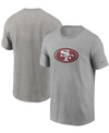 NIKE MEN'S HEATHERED GRAY SAN FRANCISCO 49ERS PRIMARY LOGO T-SHIRT