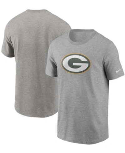 NIKE MEN'S HEATHERED GRAY GREEN BAY PACKERS PRIMARY LOGO T-SHIRT