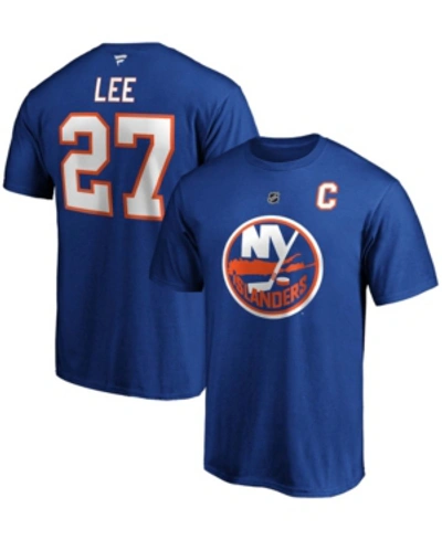 Fanatics Branded Anders Lee Royal New York Islanders Authentic Stack Name & Number T-shirt