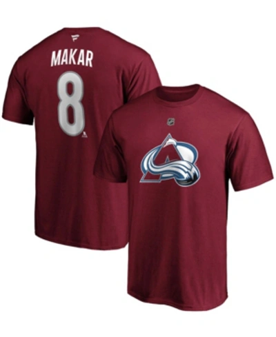 Fanatics Men's Cale Makar Burgundy Colorado Avalanche Authentic Stack Player Name And Number T-shirt