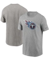 NIKE MEN'S HEATHERED GRAY TENNESSEE TITANS PRIMARY LOGO T-SHIRT
