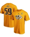 Fanatics Men's Roman Josi Gold Nashville Predators Authentic Stack Player Name And Number T-shirt In Gold