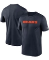 Nike Chicago Bears Primetime Wordmark Essential  Men's Nfl T-shirt In Navy