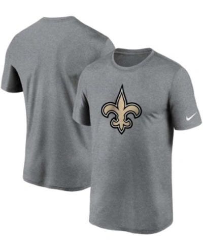 Nike Men's Big And Tall Heathered Charcoal New Orleans Saints Logo Essential Legend Performance T-shirt In Heather Charcoal
