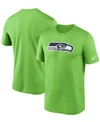 Nike Men's Neon Green Seattle Seahawks Logo Essential Legend Performance T-shirt In Neon Green