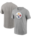 Nike Gray Pittsburgh Steelers Logo Essential T-shirt In Heather Gray