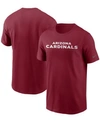 Nike Cardinal Arizona Cardinals Primetime Legend Wordmark Performance T-shirt In Cardinal