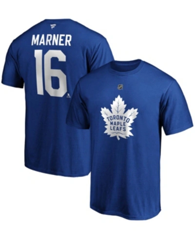 FANATICS MEN'S MITCHELL MARNER BLUE TORONTO MAPLE LEAFS TEAM AUTHENTIC STACK NAME AND NUMBER T-SHIRT