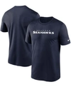 Nike Men's College Navy Seattle Seahawks Wordmark Legend Performance T-shirt In Navy
