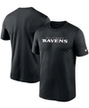 Nike Black Baltimore Ravens Primetime Wordmark Essential T-shirt In Black