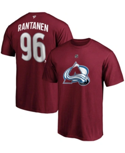 FANATICS MEN'S MIKKO RANTANEN BURGUNDY COLORADO AVALANCHE TEAM AUTHENTIC STACK NAME AND NUMBER T-SHIRT