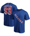 Fanatics Men's Mika Zibanejad Blue New York Rangers Team Authentic Stack Name And Number T-shirt In Blue