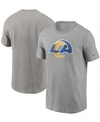 NIKE MEN'S HEATHERED GRAY LOS ANGELES RAMS PRIMARY LOGO T-SHIRT