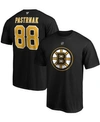 Fanatics Men's David Pastrnak Big And Tall Black Boston Bruins Team Authentic Stack Name And Number T-shirt In Black