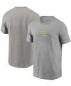 NIKE MEN'S HEATHERED GRAY LOS ANGELES CHARGERS PRIMARY LOGO T-SHIRT