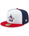 NEW ERA MEN'S WHITE WASHINGTON NATIONALS ALTERNATE 2 2020 AUTHENTIC COLLECTION ON-FIELD 59FIFTY FITTED HAT