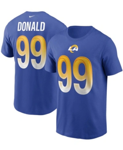Nike Men's Aaron Donald Royal Los Angeles Rams Name And Number T-shirt In Gameroyal