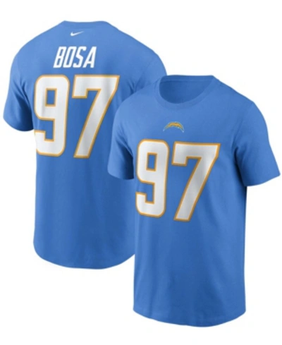 NIKE MEN'S JOEY BOSA POWDER BLUE LOS ANGELES CHARGERS NAME AND NUMBER T-SHIRT