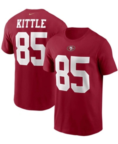 Nike Men's George Kittle Scarlet San Francisco 49ers Name And Number T-shirt