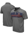 Colosseum Men's Heathered Charcoal Virginia Cavaliers Wordmark Smithers Polo In Heather Charcoal