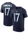 Nike Men's Ryan Tannehill Navy Tennessee Titans Name And Number T-shirt In Navy