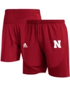 ADIDAS ORIGINALS MEN'S BIG AND TALL SCARLET NEBRASKA HUSKERS 2021 SIDELINE AEROREADY TRAINING SHORTS