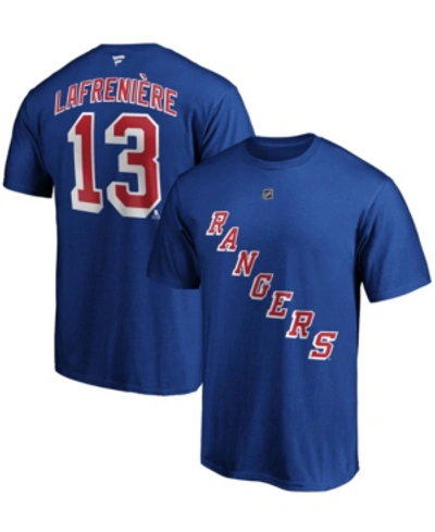 Fanatics Men's Alexis Lafreniere Blue New York Rangers Authentic Stack Name And Number T-shirt