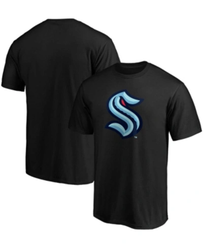 Fanatics Men's Black Seattle Kraken Primary Logo Big And Tall T-shirt