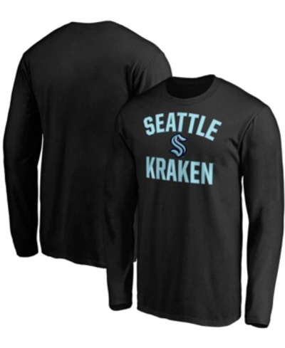 Fanatics Men's Black Seattle Kraken Victory Arch Long Sleeve T-shirt