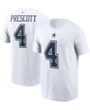 Nike Men's Dak Prescott White Dallas Cowboys Name And Number T-shirt In White