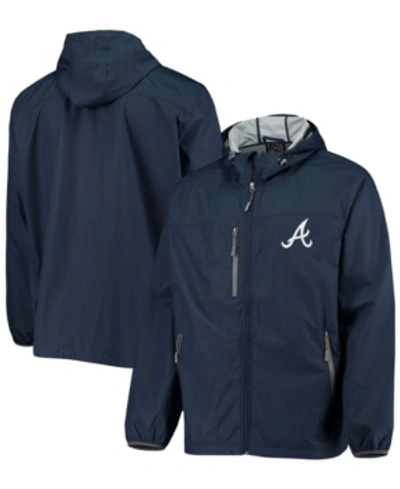 G-iii Sports By Carl Banks Men's Navy Atlanta Braves Double Play Hoodie Full-zip Jacket