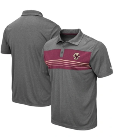Colosseum Men's Heathered Charcoal Boston College Eagles Smithers Polo In Heather Charcoal