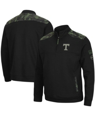 Colosseum Men's Black Tennessee Volunteers Oht Military-inspired Appreciation Commo Fleece Quarter-zip Jacket