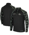 Colosseum Men's Black Iowa Hawkeyes Oht Military-inspired Appreciation Take Flight Raglan Quarter-zip Jacket In Black