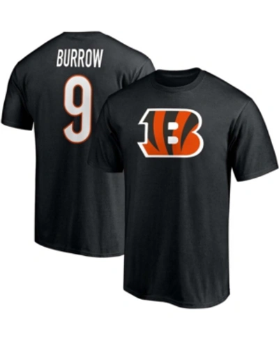 Fanatics Men's Joe Burrow Black Cincinnati Bengals Player Icon Name And Number T-shirt