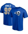 Fanatics Men's Aaron Donald Royal Los Angeles Rams Player Icon Name And Number T-shirt In Royal