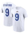 Nike Men's Matthew Stafford White Los Angeles Rams Name And Number T-shirt In White