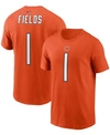 NIKE MEN'S JUSTIN FIELDS ORANGE CHICAGO BEARS 2021 NFL DRAFT FIRST ROUND PICK PLAYER NAME AND NUMBER T-SH