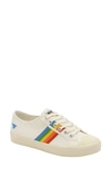 Gola Coaster Rainbow Striped Sneaker In Off White/ Multi