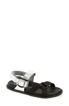 Ferragamo Women's Aja Bicolor Strappy Slingback Flat Sandals In Silver