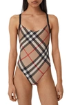 Burberry Beige Vintage Check One-piece Swimsuit