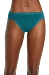 Natori Intimates Bliss French Cut Brief Panty Underwear With Lace Trim In Stormy Teal