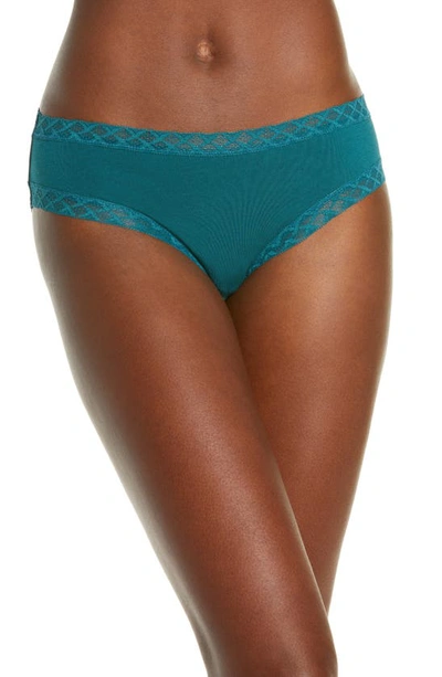 Natori Bliss Cotton Girl Briefs In Stormy Teal