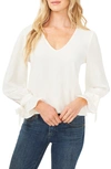 Cece Tie Sleeve Top In Soft Ecru