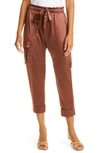 Cami Nyc Carmen Stretch-silk Satin Tapered Pants In Brown
