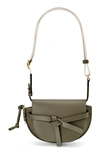 Loewe Mini Gate Leather Convertible Bag In Autumn Green