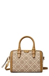 Tory Burch T Monogram Jacquard Barrel Crossbody Bag In Hazelnut