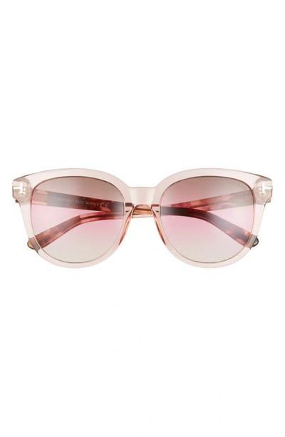 Tom Ford Olivia 54mm Gradient Round Sunglasses In Pnko/ Brng