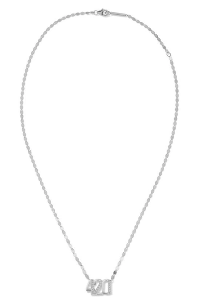 Lana Jewelry Diamond 3 Number Pendant Necklace In White